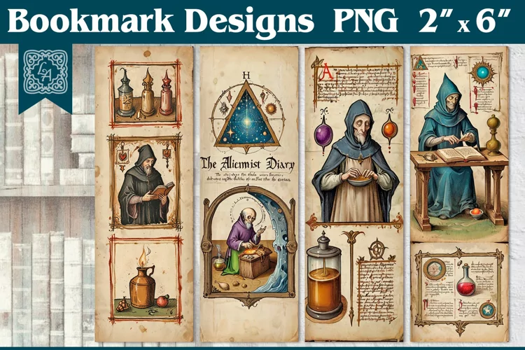 Vintage Magic Printable Bookmark 4 PNG
