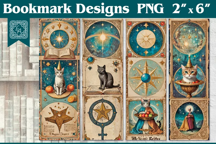 Vintage Magic Printable Bookmark 4 PNG