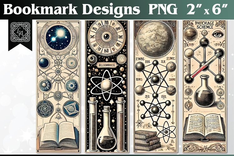 Vintage Science Printable Bookmark 4 PNG example image 1