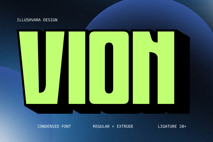Vion - Modern Condensed Extrude Logo Font