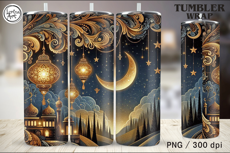 Stars and Moons Tumbler Sublimation, 20 oz Wrap