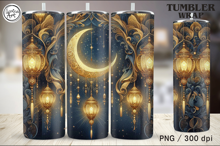 Stars and Moons Tumbler Sublimation, 20 oz Wrap