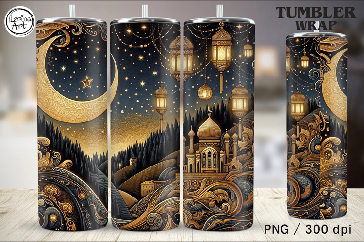 Stars and Moons Tumbler Sublimation, 20 oz Wrap