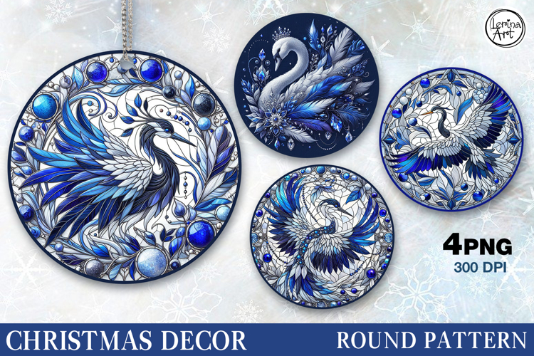 Blue Christmas Decor | Cute Bird | PNG Sublimation