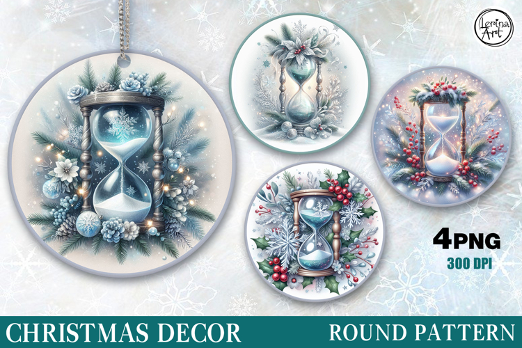 Christmas Decor | Hourglass| PNG Sublimation