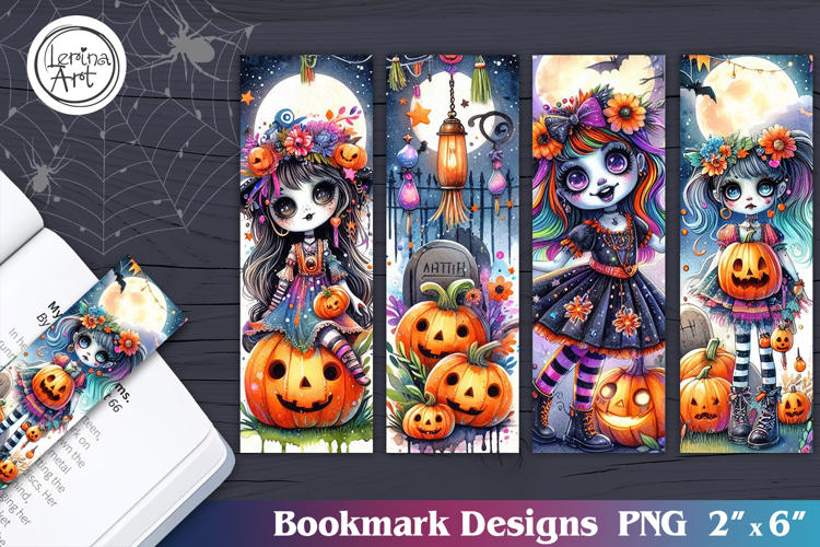 Whimsical Halloween Printable Bookmark 4 PNG