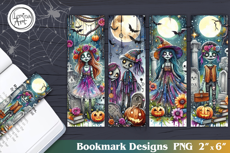 Whimsical Halloween Printable Bookmark 4 PNG