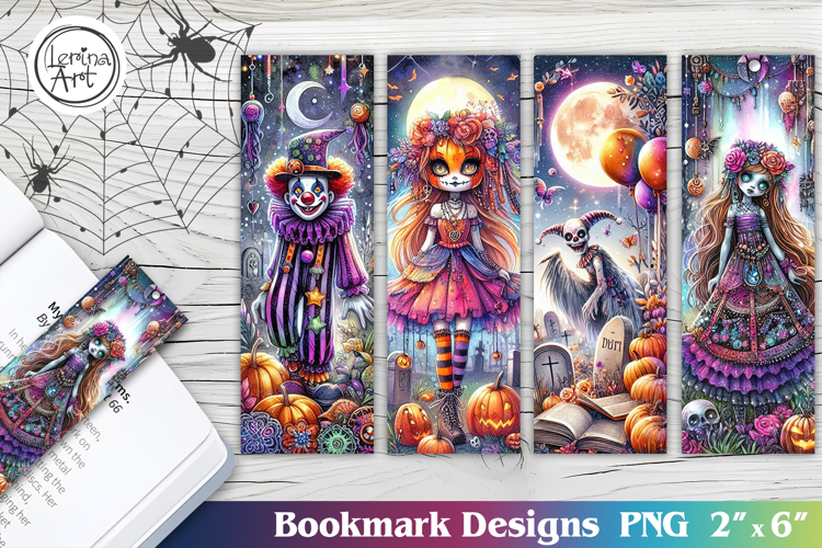Whimsical Halloween Printable Bookmark 4 PNG