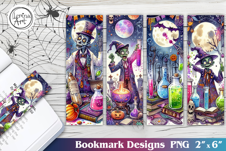 Whimsical Halloween Printable Bookmark 4 PNG