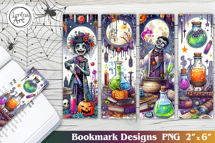 Whimsical Halloween Printable Bookmark 4 PNG
