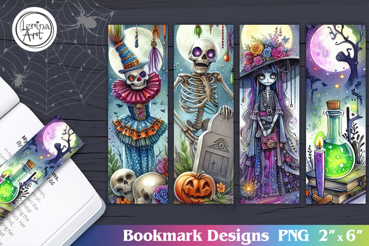 Whimsical Halloween Printable Bookmark 4 PNG