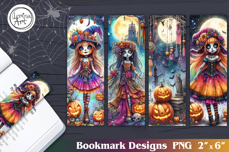 Whimsical Halloween Printable Bookmark 4 PNG