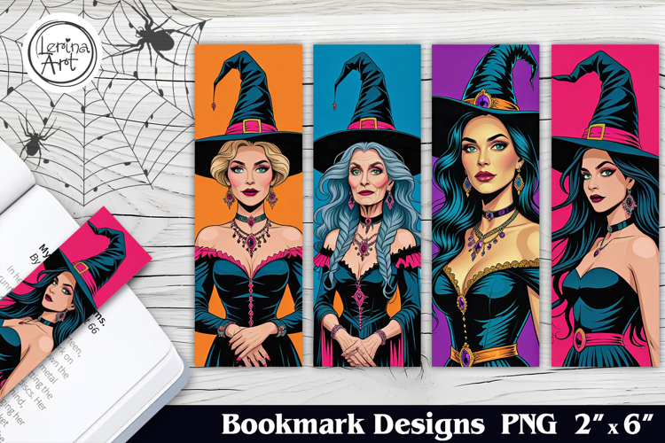 Whimsical Witch Printable Bookmark 4 PNG