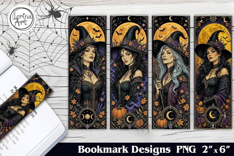 Whimsical Witch Printable Bookmark 4 PNG