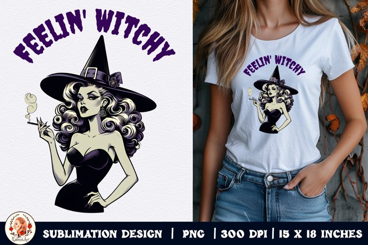 Halloween Witch Sublimation,Retro Halloween,Witch Sublimatio