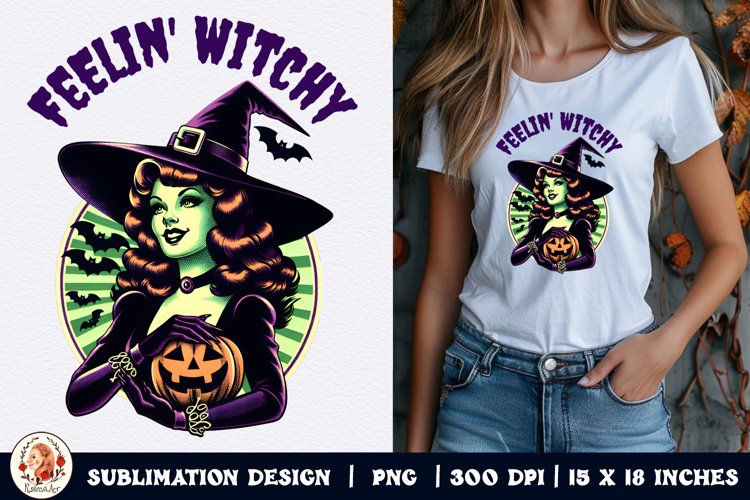 Halloween Witch Sublimation,Retro Halloween,Witch Sublimatio
