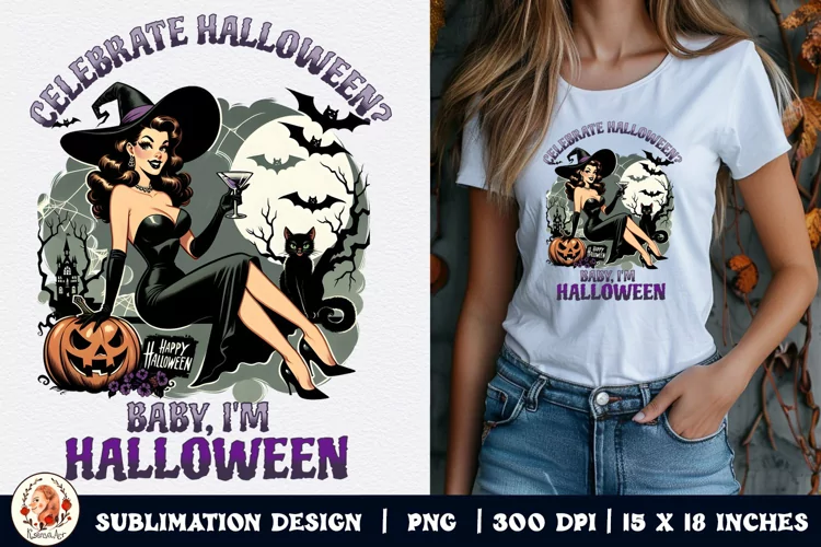 Halloween Witch Sublimation,Retro Halloween,Witch Sublimatio