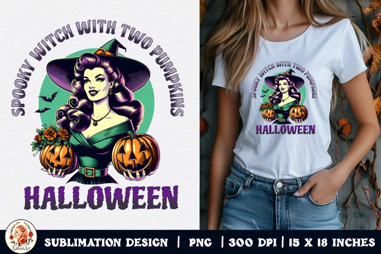 Halloween Witch Sublimation,Retro Halloween,Witch Sublimatio
