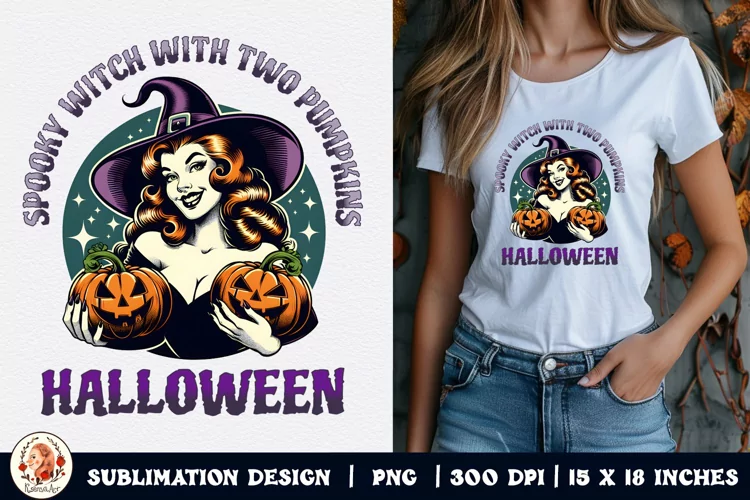 Halloween Witch Sublimation,Retro Halloween,Witch Sublimatio