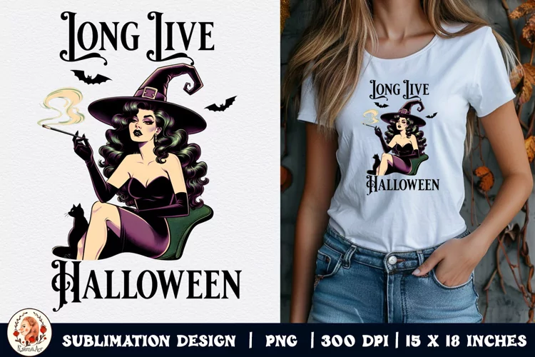Halloween Witch Sublimation,Retro Halloween,Witch Sublimatio