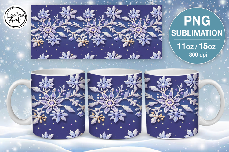 Frozen Beauty / Christmas Vibe mug wrap. 11&15oz