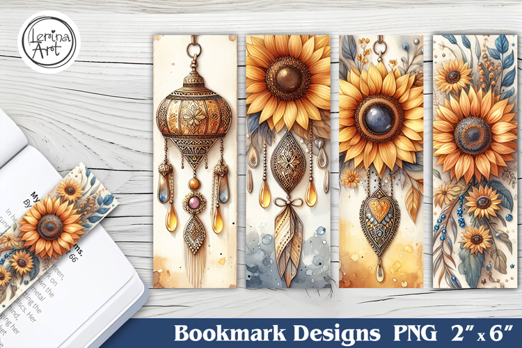 Sunflower Printable Bookmark 4 PNG