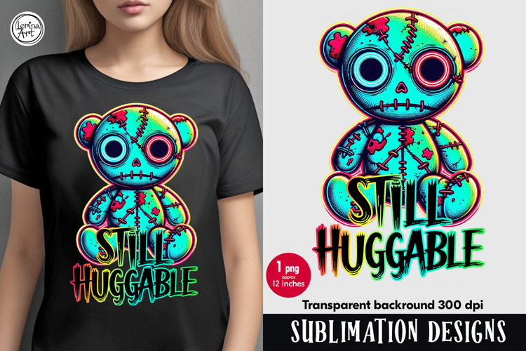 Zombie Toy. Teddy Bear. PNG sublimation