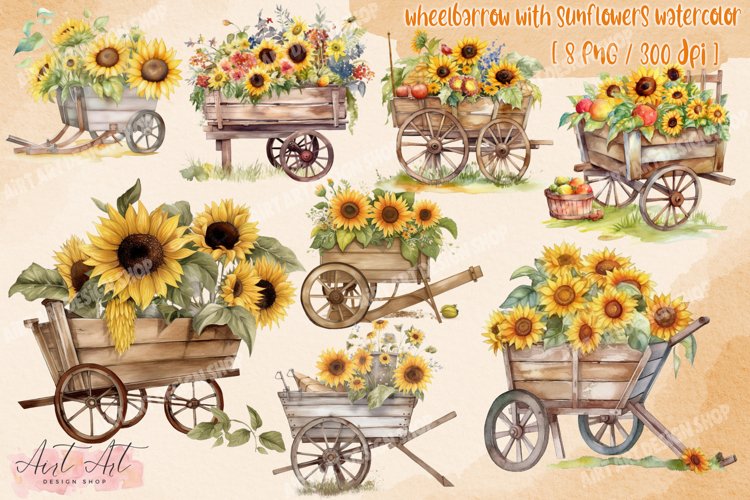 Watercolor Sunflower Clipart Image 20