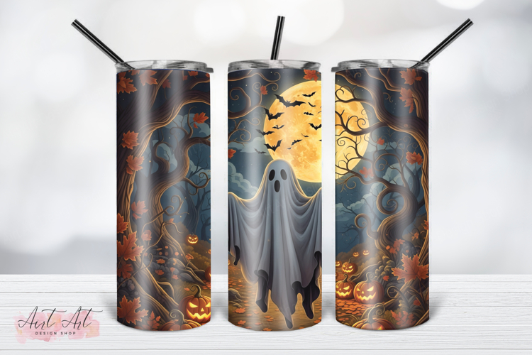 Halloween Ghost Haunted Forest Tumbler