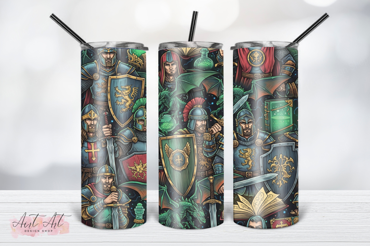 Medieval Knights & Dragons Tumbler Wrap
