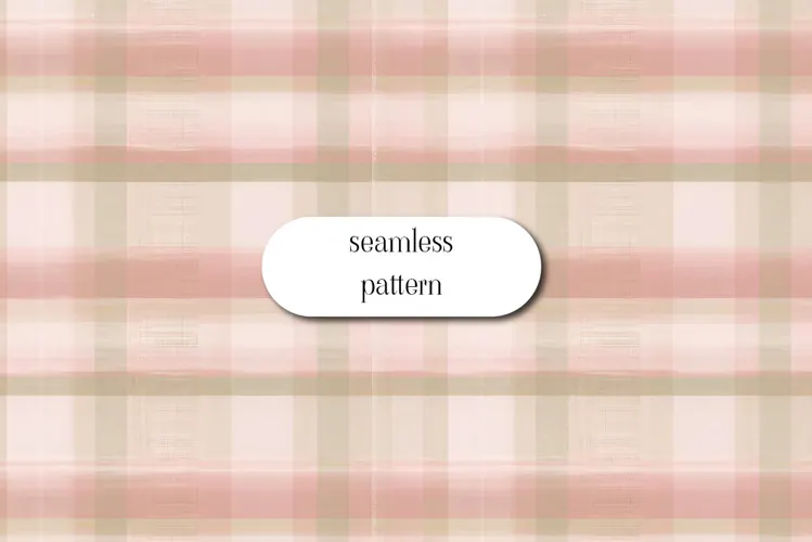 Pink and Beige Plaid Pattern with Soft Texture