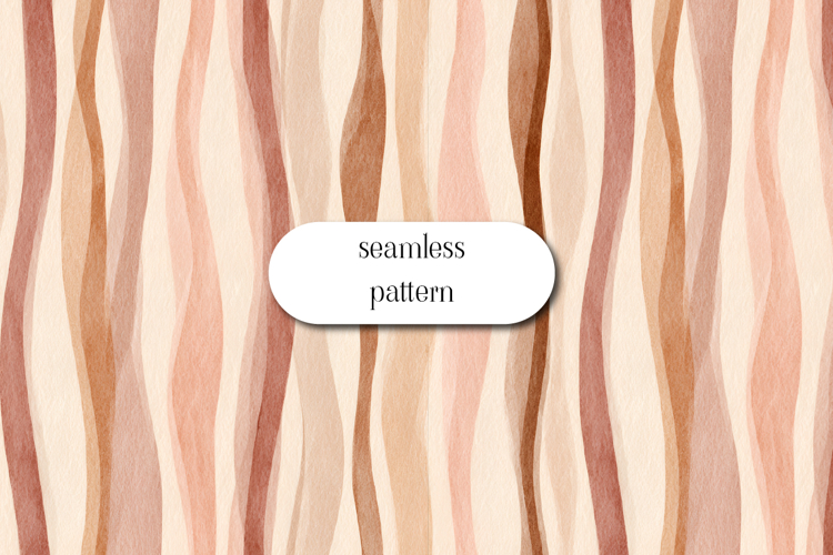 Soft Neutral Wavy Stripe Seamless Pattern Boho Lines JPG example image 1