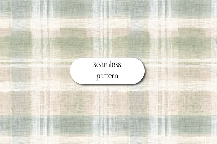 Sage Green and Cream Plaid Pattern example image 1