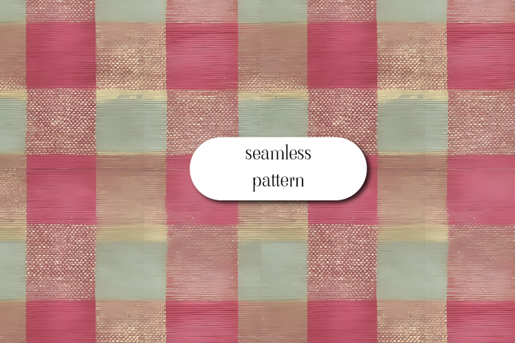 Pink Plaid Seamless Pattern, Watercolor Check Digital Paper