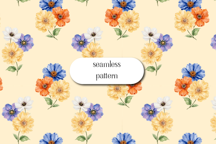 Watercolor Floral Seamless Pattern Colorful Blooms
