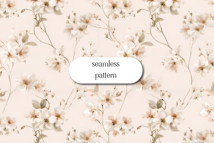 Ivory Wildflower Pattern on Warm Cream example image 1