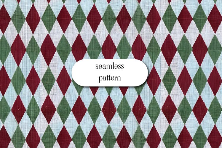 Vintage Harlequin Diamond Seamless Pattern example image 1