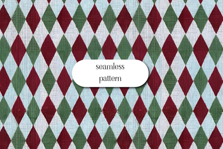 Vintage Harlequin Diamond Seamless Pattern