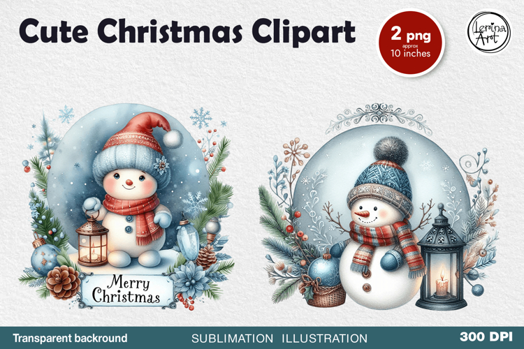 Cute Snowman. Christmas clipart. PNG sublimation