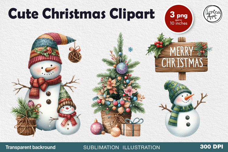 Cute Snowman. Christmas clipart. PNG sublimation