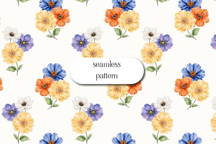 Watercolor Floral Seamless Pattern Colorful Blooms