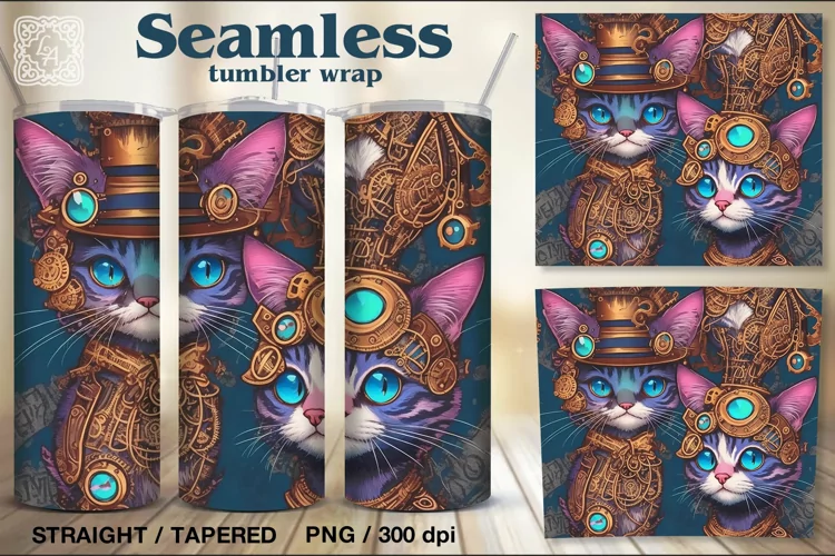 Cats Tumbler Sublimation, 20 oz Seamless Tumbler Wrap
