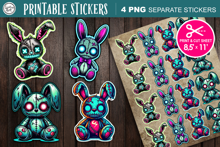 Zombie Toys. Halloween Stickers design PNG