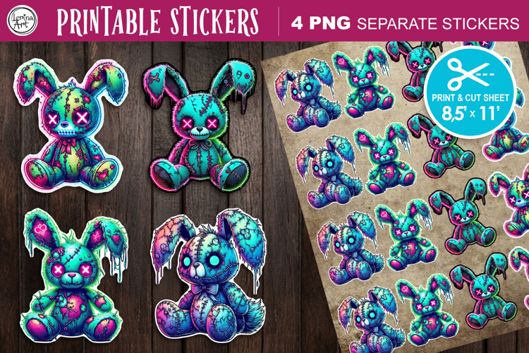 Zombie Toys. Halloween Stickers design PNG