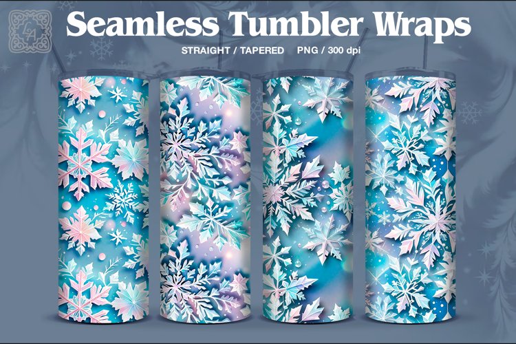 4 Christmas Seamless Tumbler Wrap 20 oz
