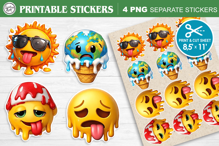 Summer Heat. Print & Cut Stickers PNG