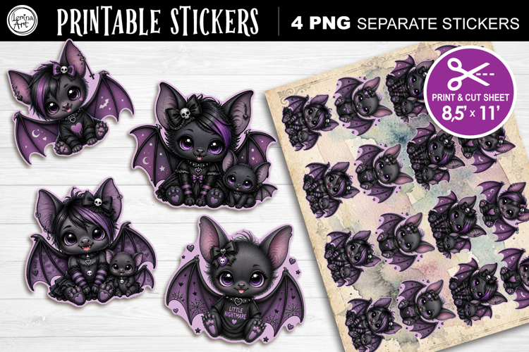 Cute Nightmare. Halloween Stickers design PNG