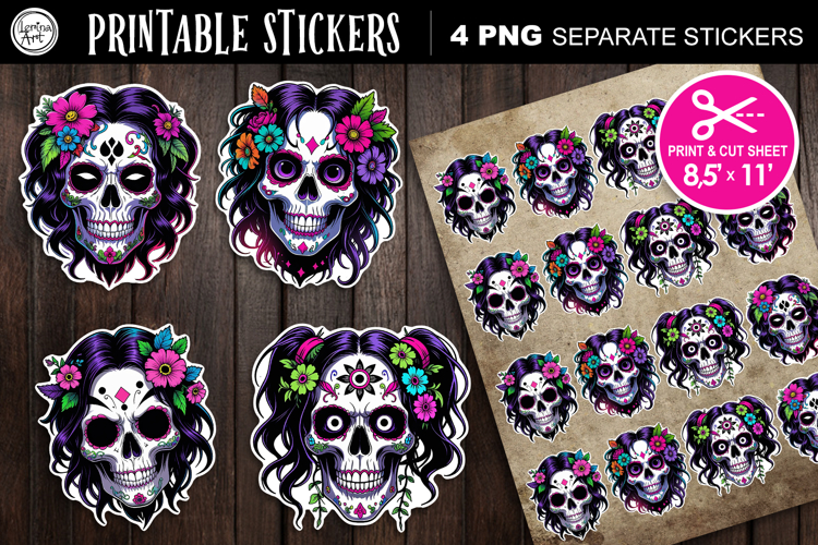 Halloween Skull. Halloween Stickers design PNG