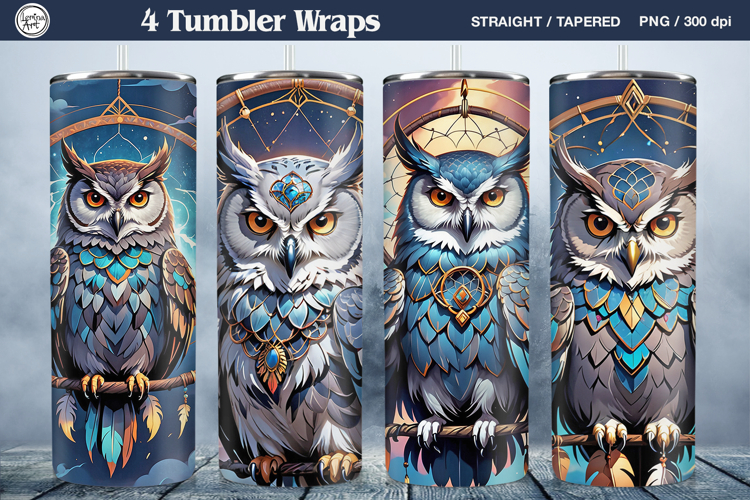 Owl Tumbler Sublimation, 20 oz Tumbler Wrap