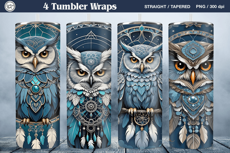 Owl Tumbler Sublimation, 20 oz Tumbler Wrap